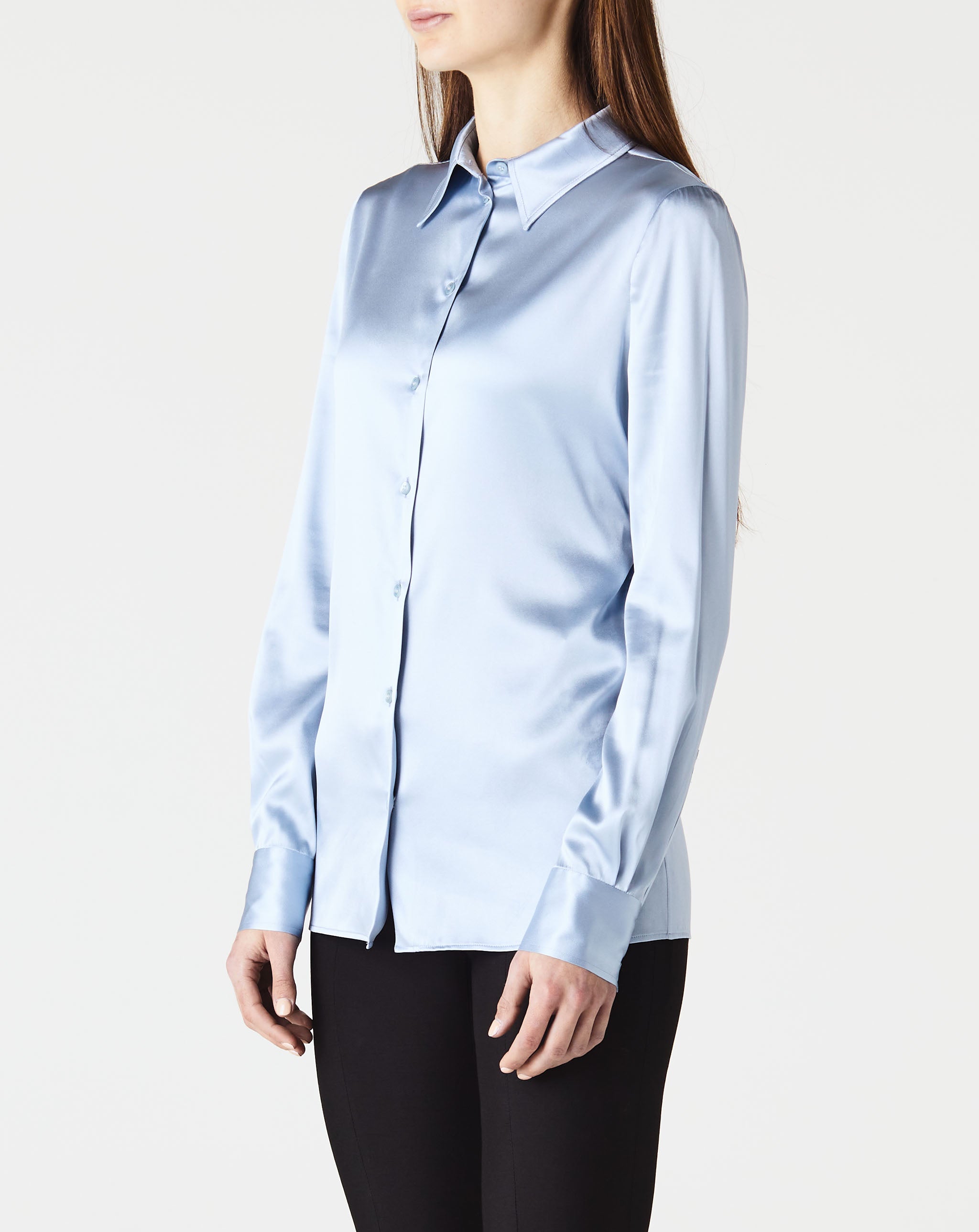 Stretch Silk Satin Classic Shirt