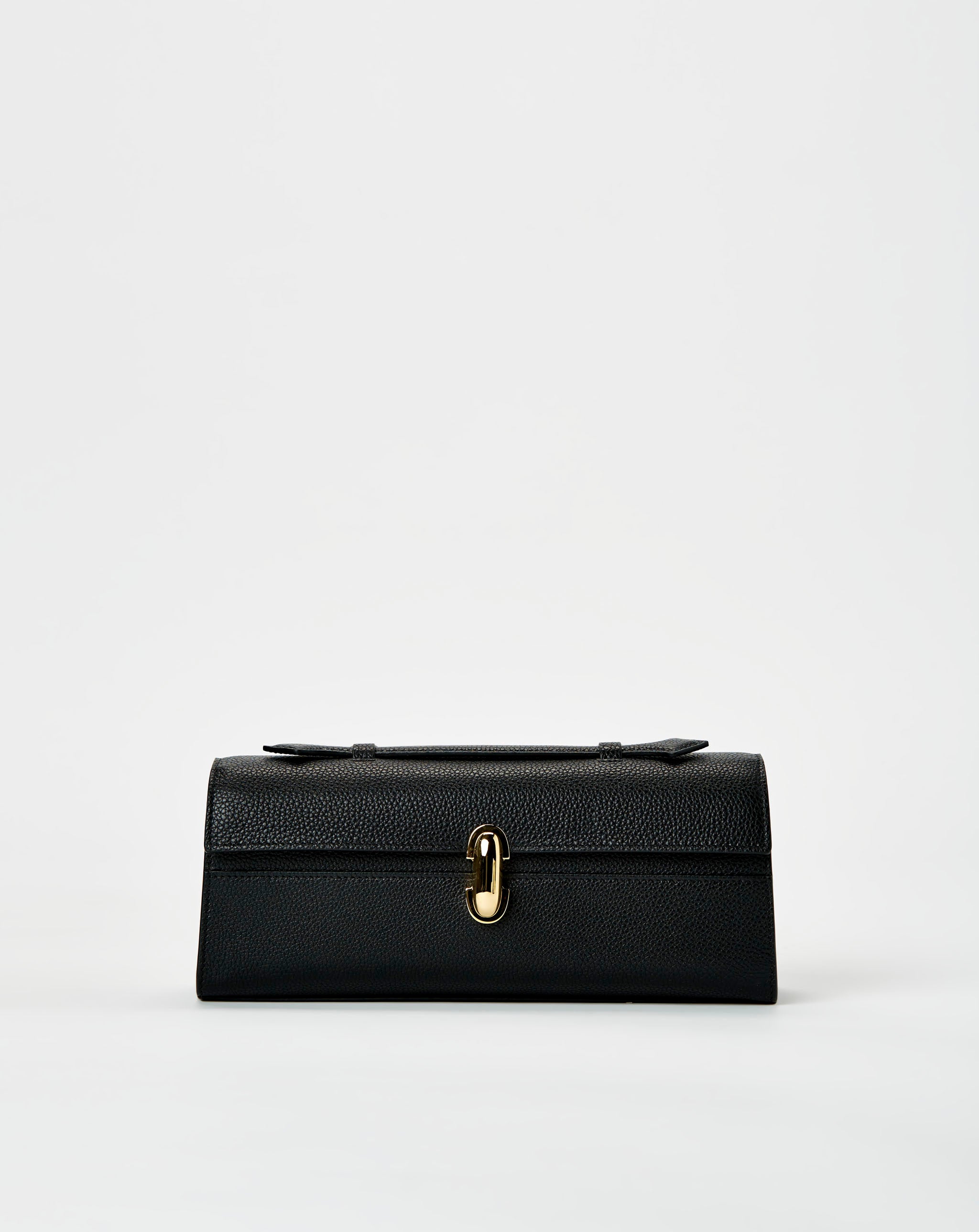 Slim Symmetry Pochette in Black Grained Leather