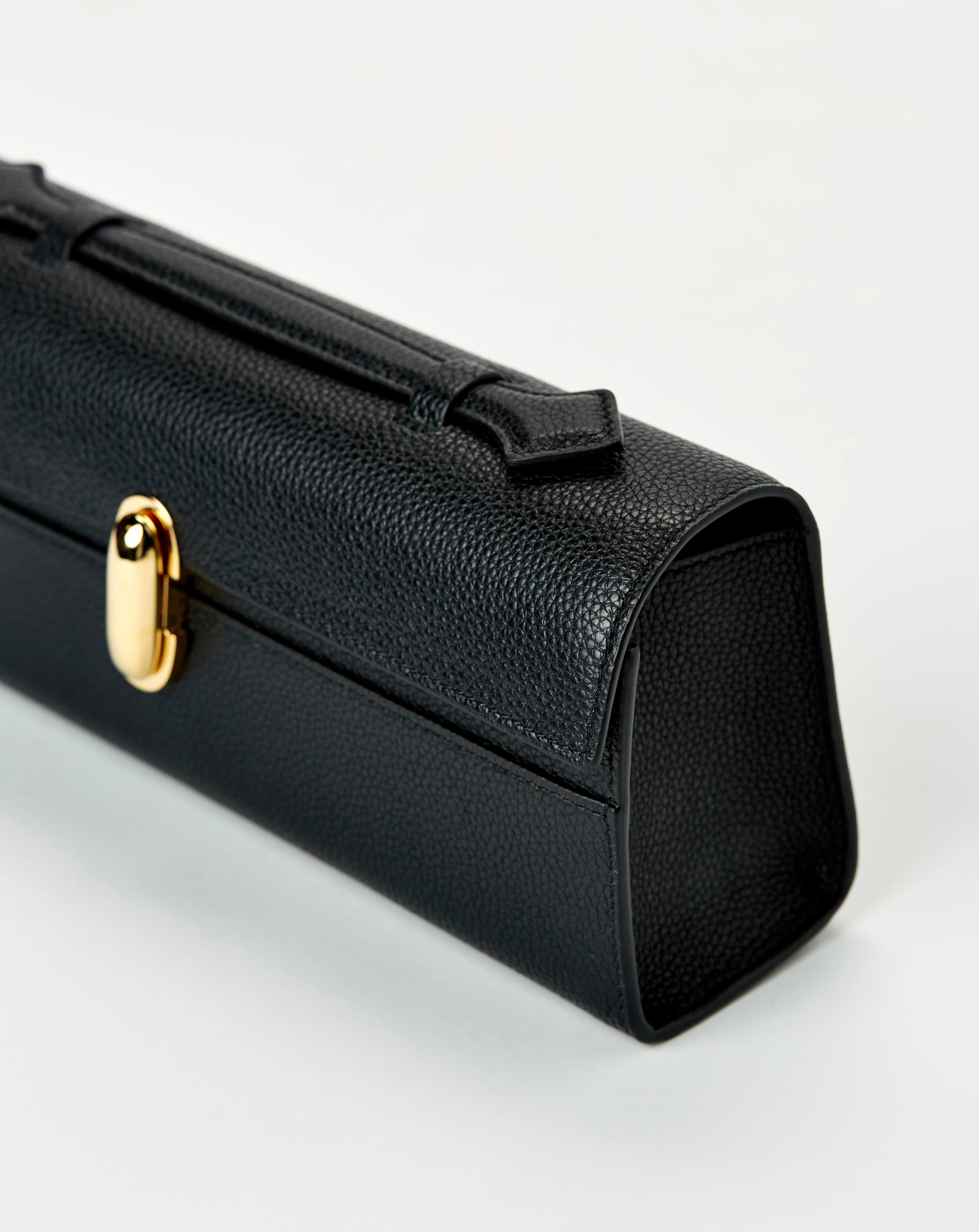 Slim Symmetry Pochette in Black Grained Leather