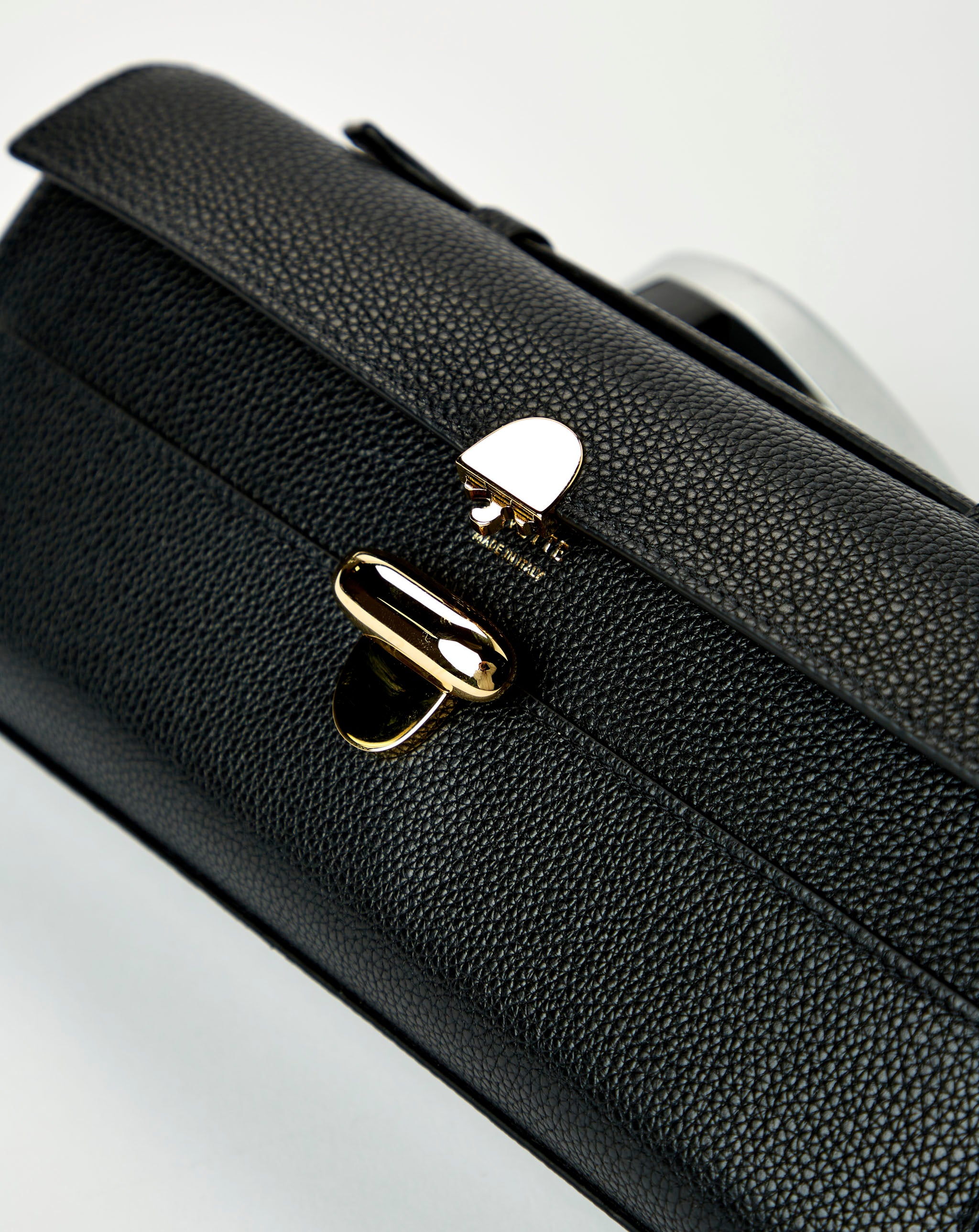 Slim Symmetry Pochette in Black Grained Leather