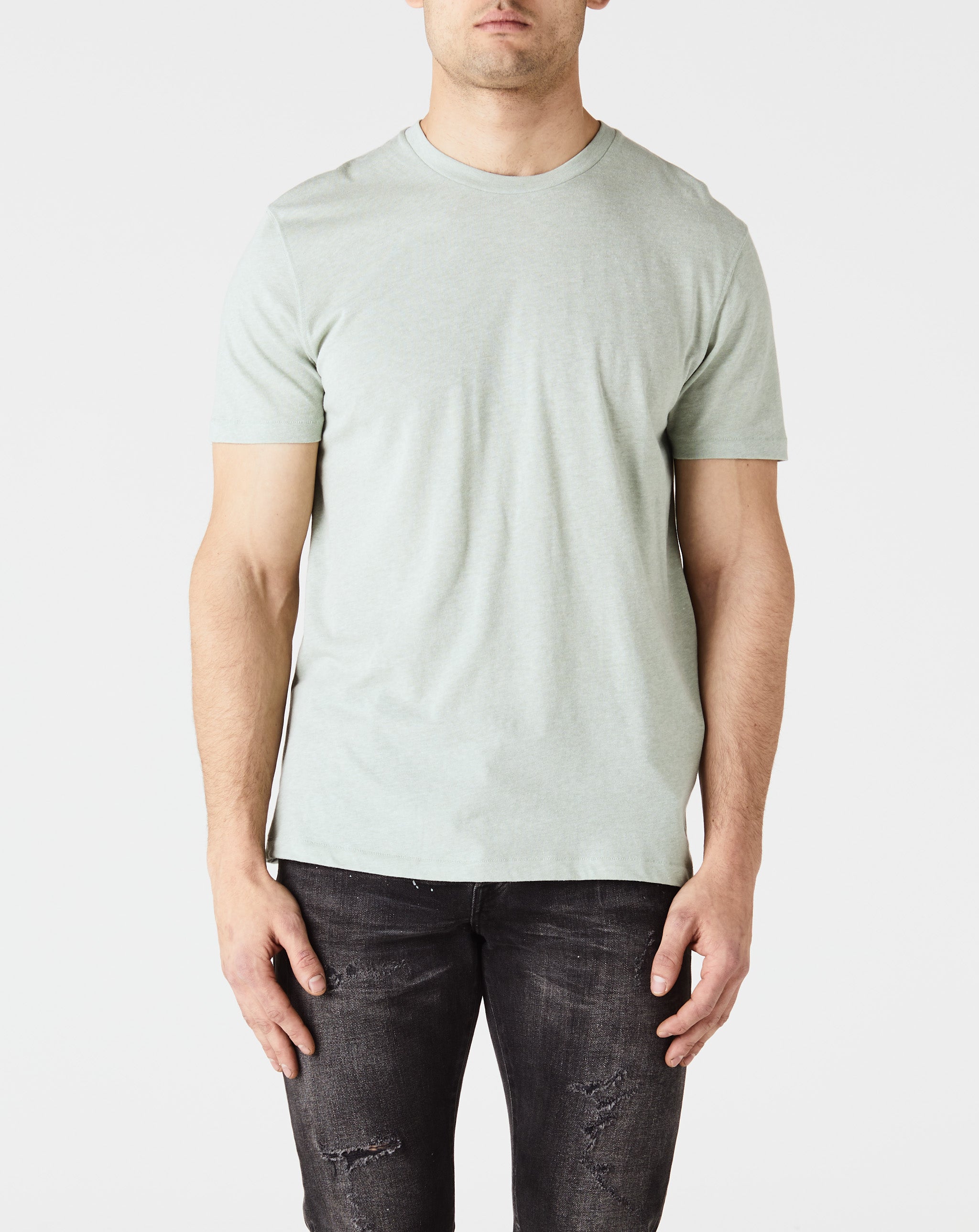 Cotton Blend Melange S/S Crewneck