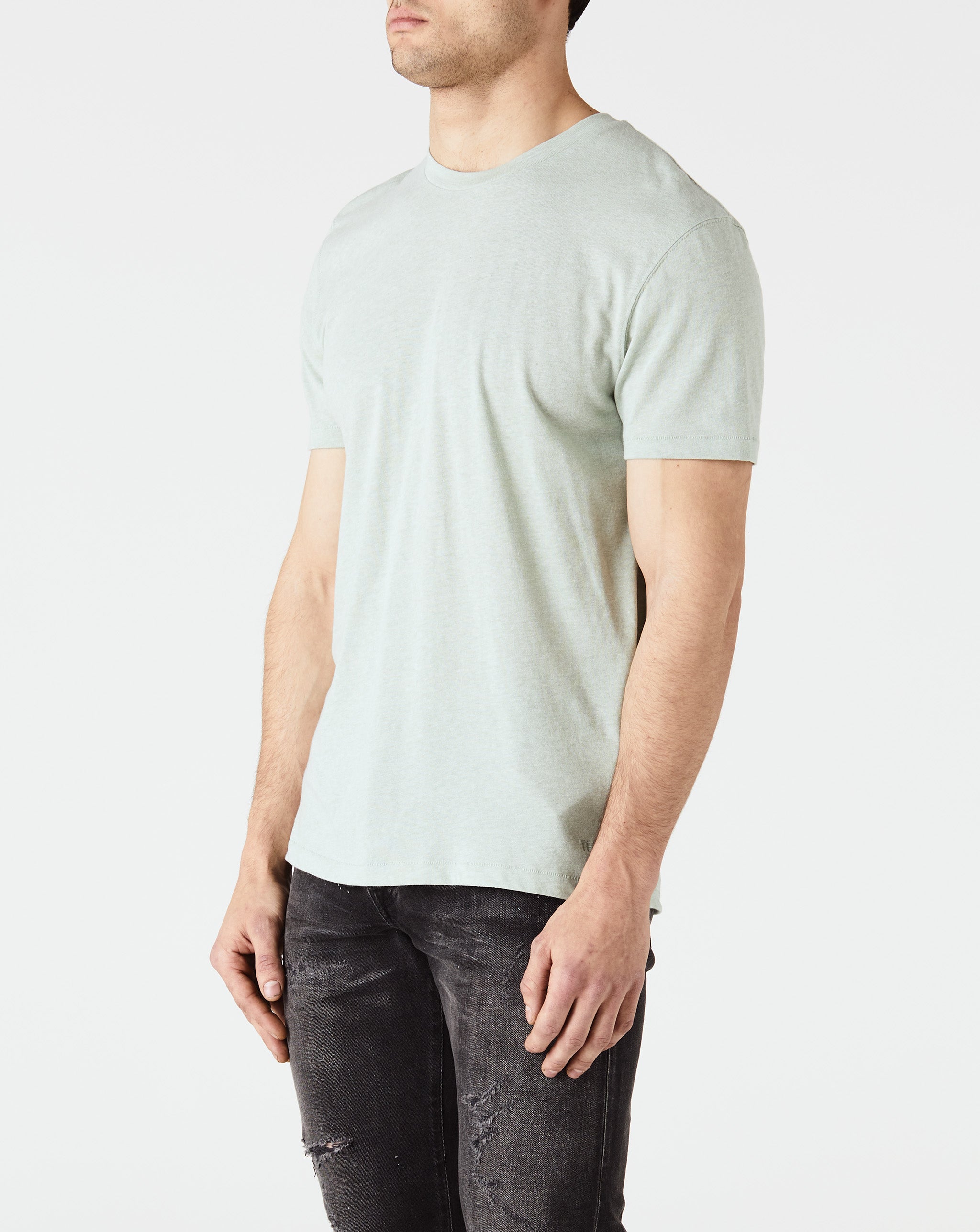 Cotton Blend Melange S/S Crewneck