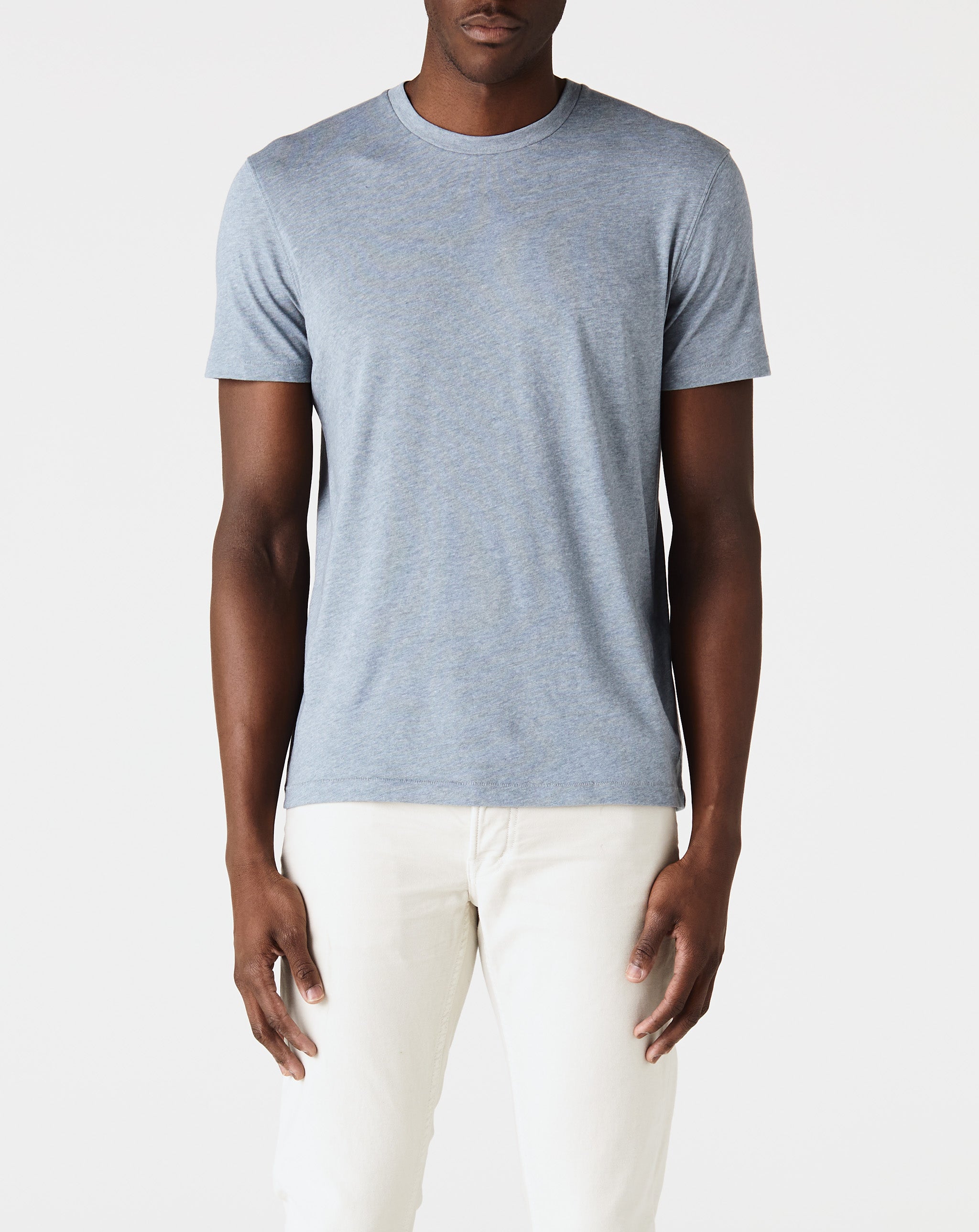 Cotton Blend Short Sleeve Crew Neck