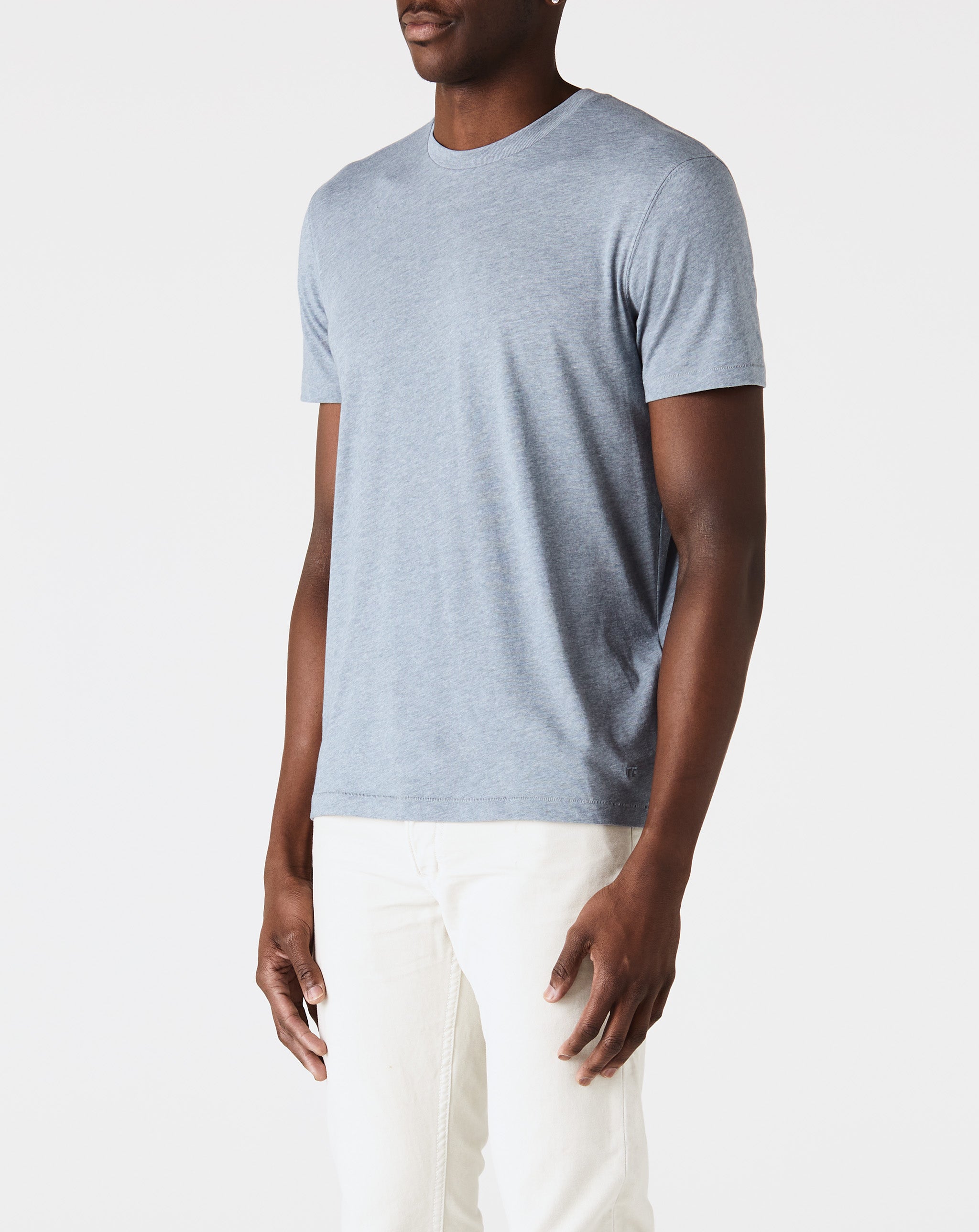 Cotton Blend Short Sleeve Crew Neck
