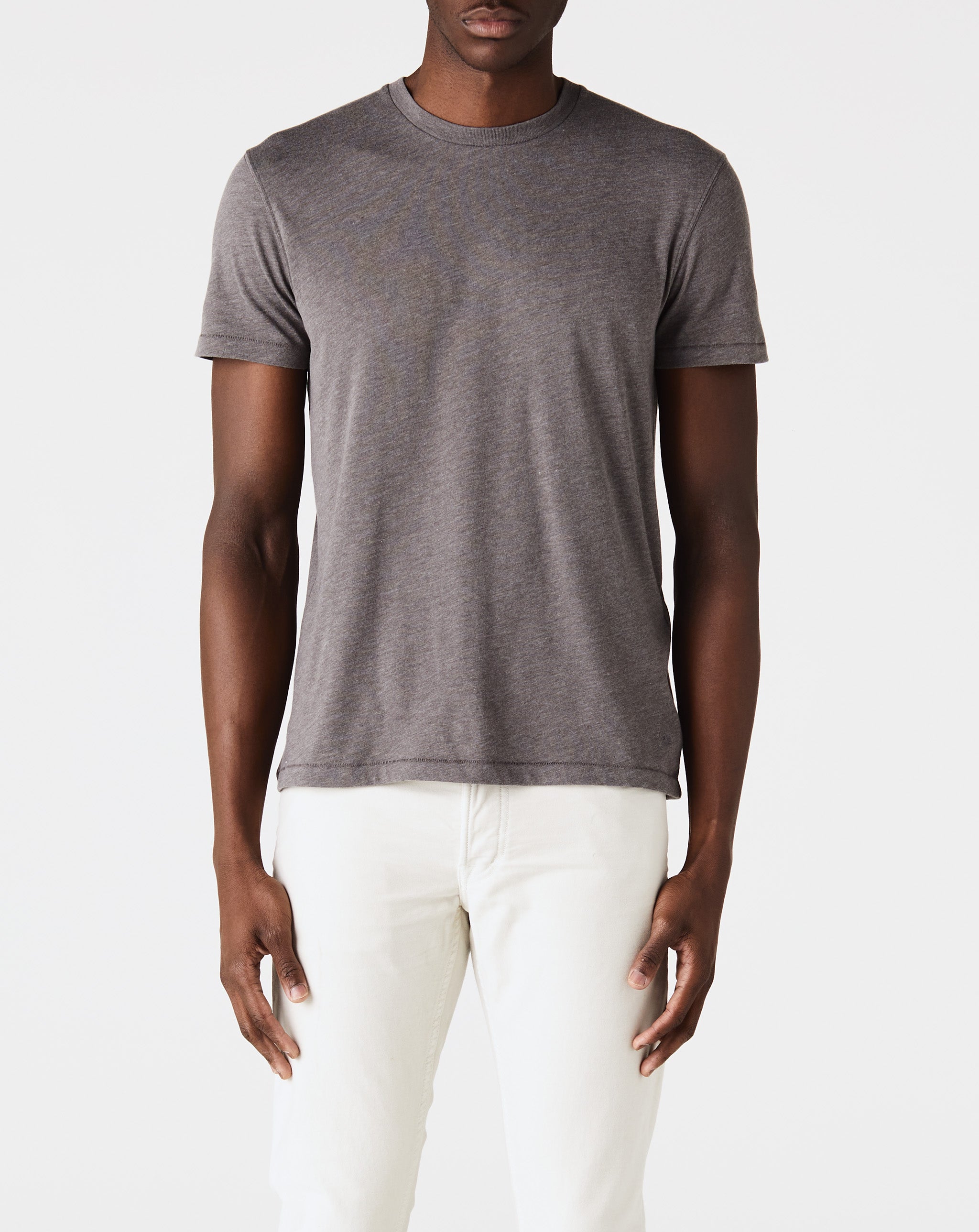Cotton Blend Short Sleeve Crew Neck