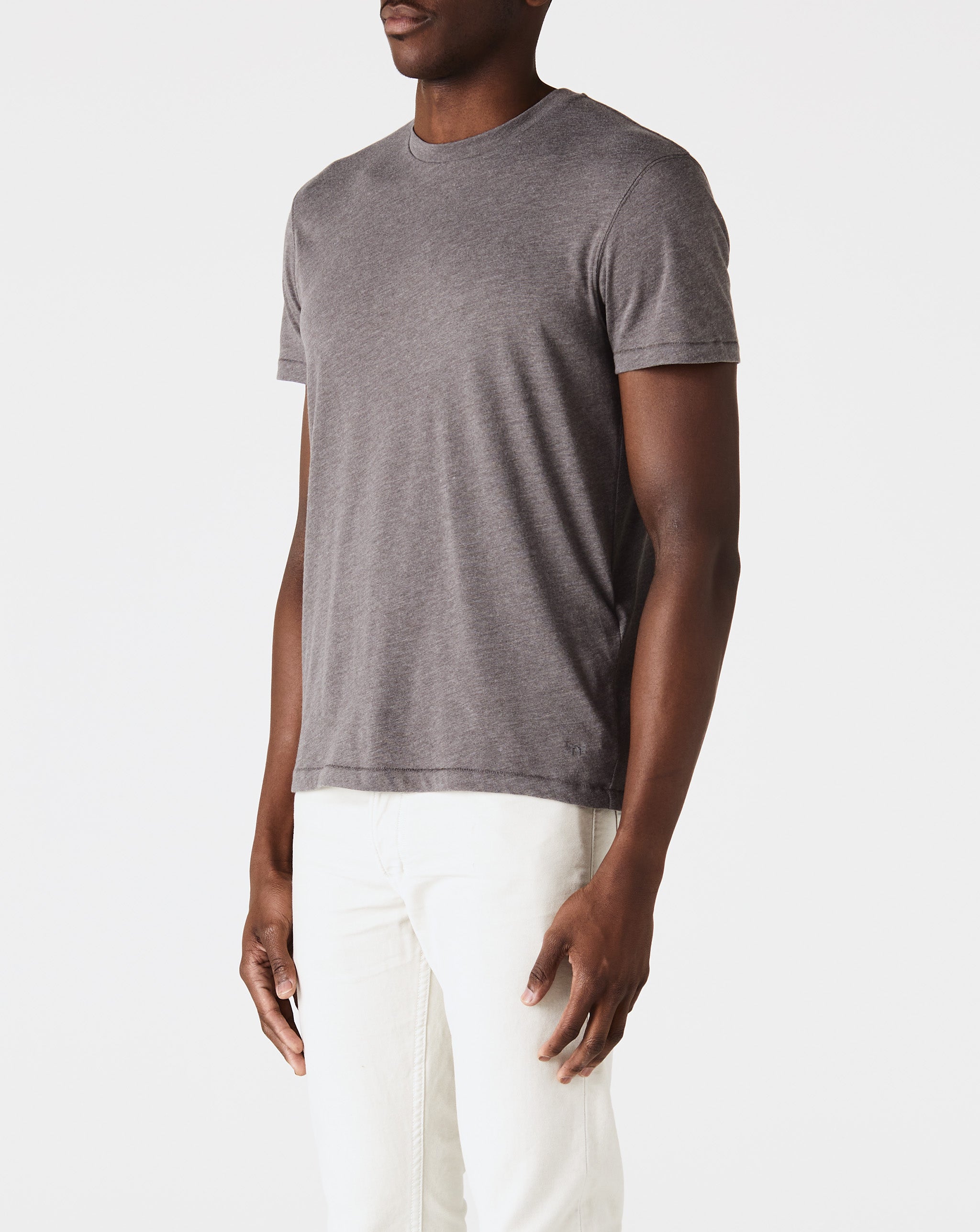 Cotton Blend Short Sleeve Crew Neck