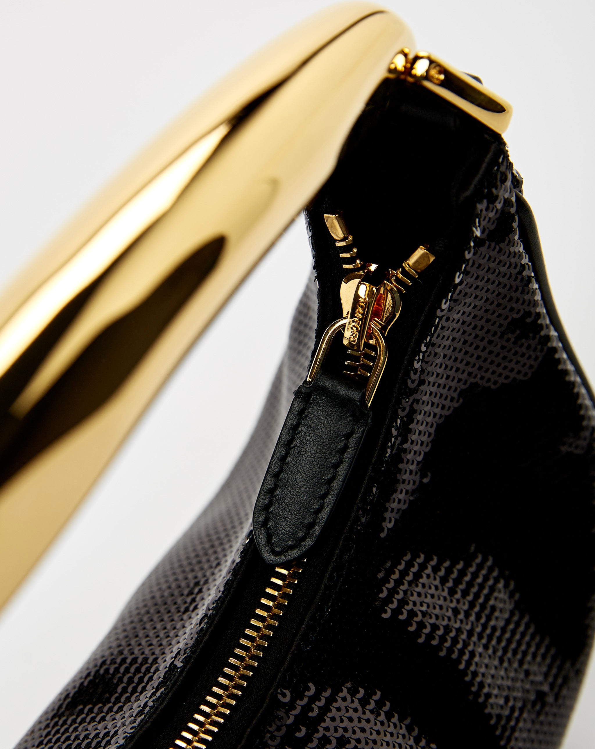 Sequins And Laminated Calf Mini Hobo