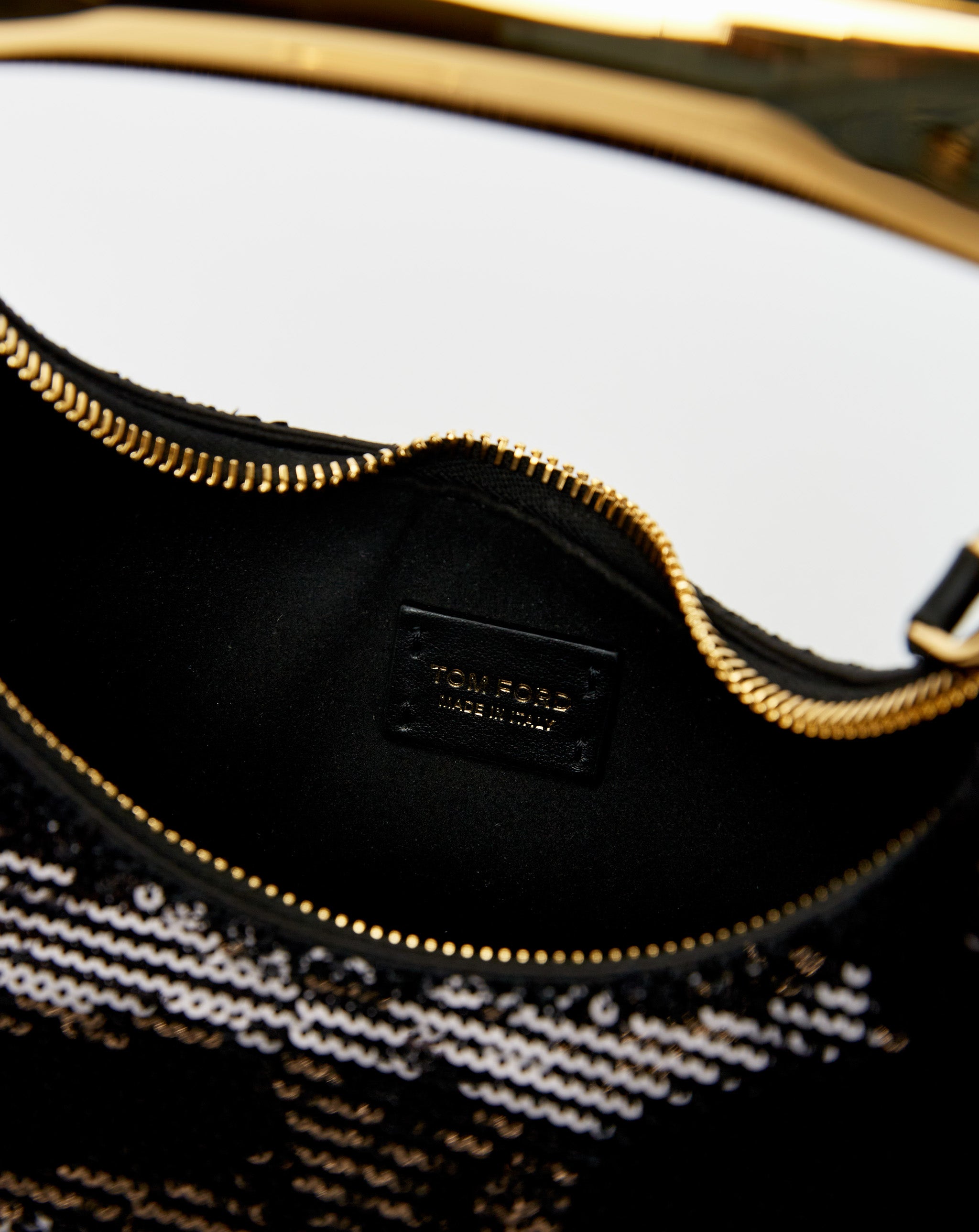 Sequins And Laminated Calf Mini Hobo