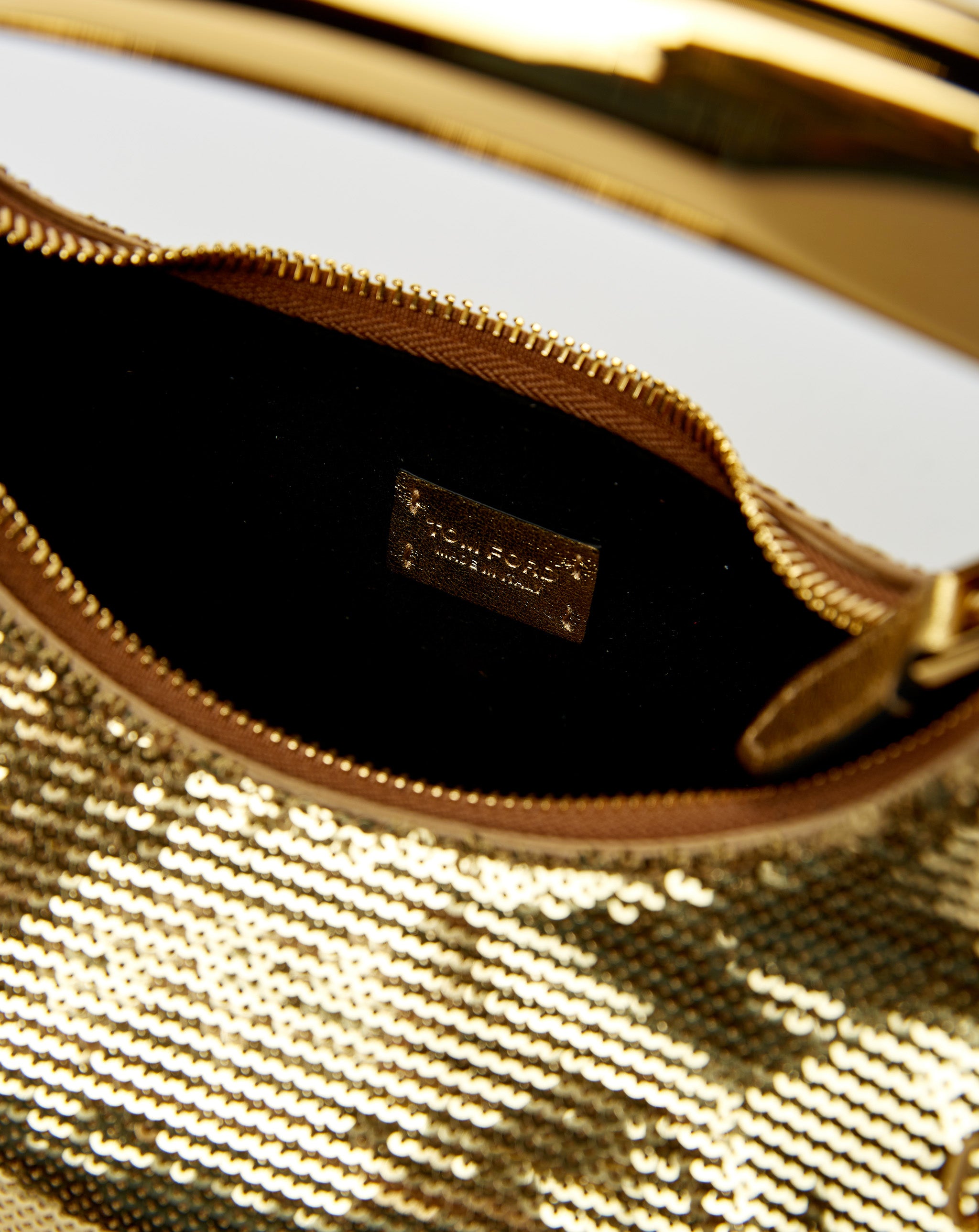 Sequins And Laminated Calf Mini Hobo