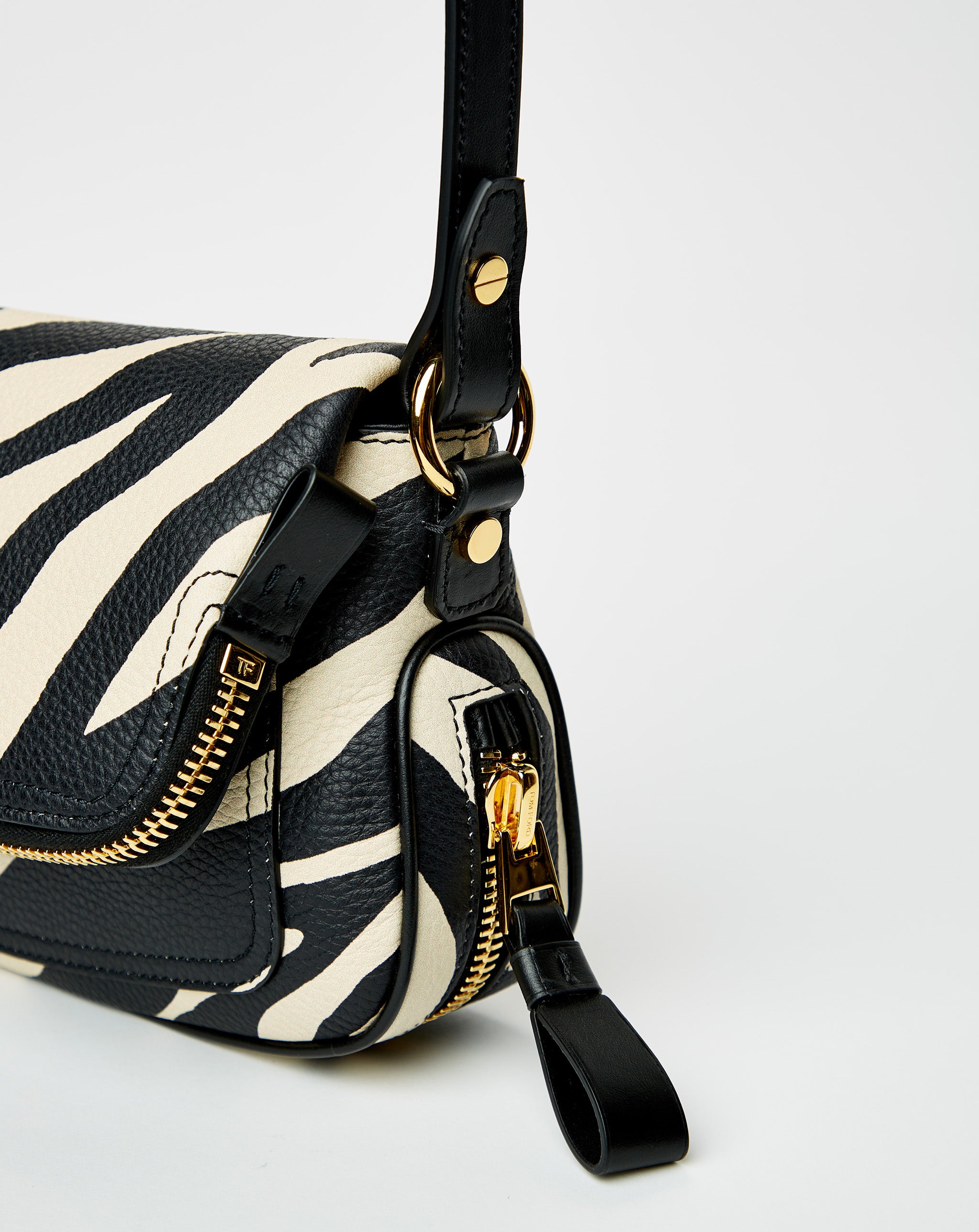 Zebra Printed Leather Top Handle