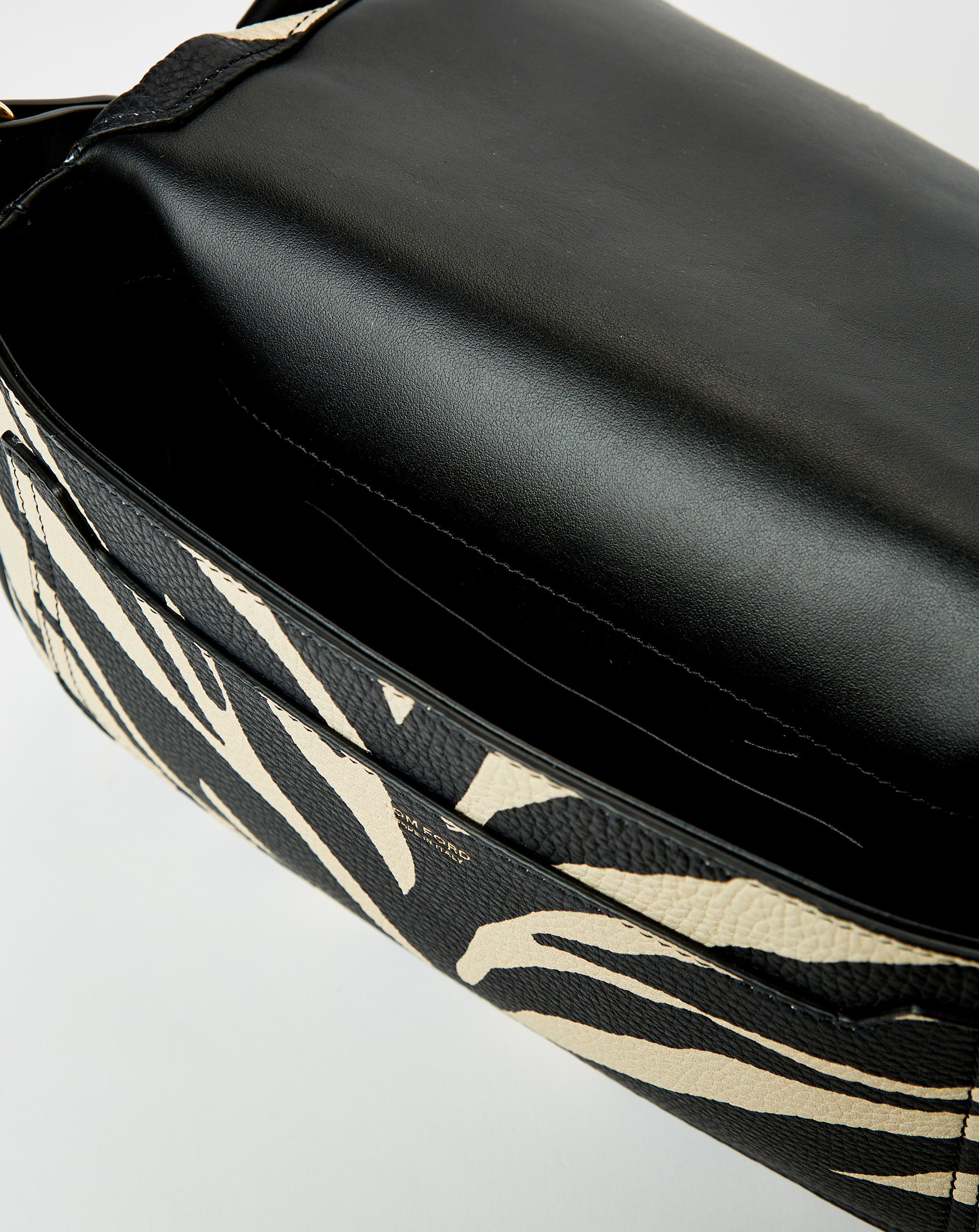 Zebra Printed Leather Top Handle