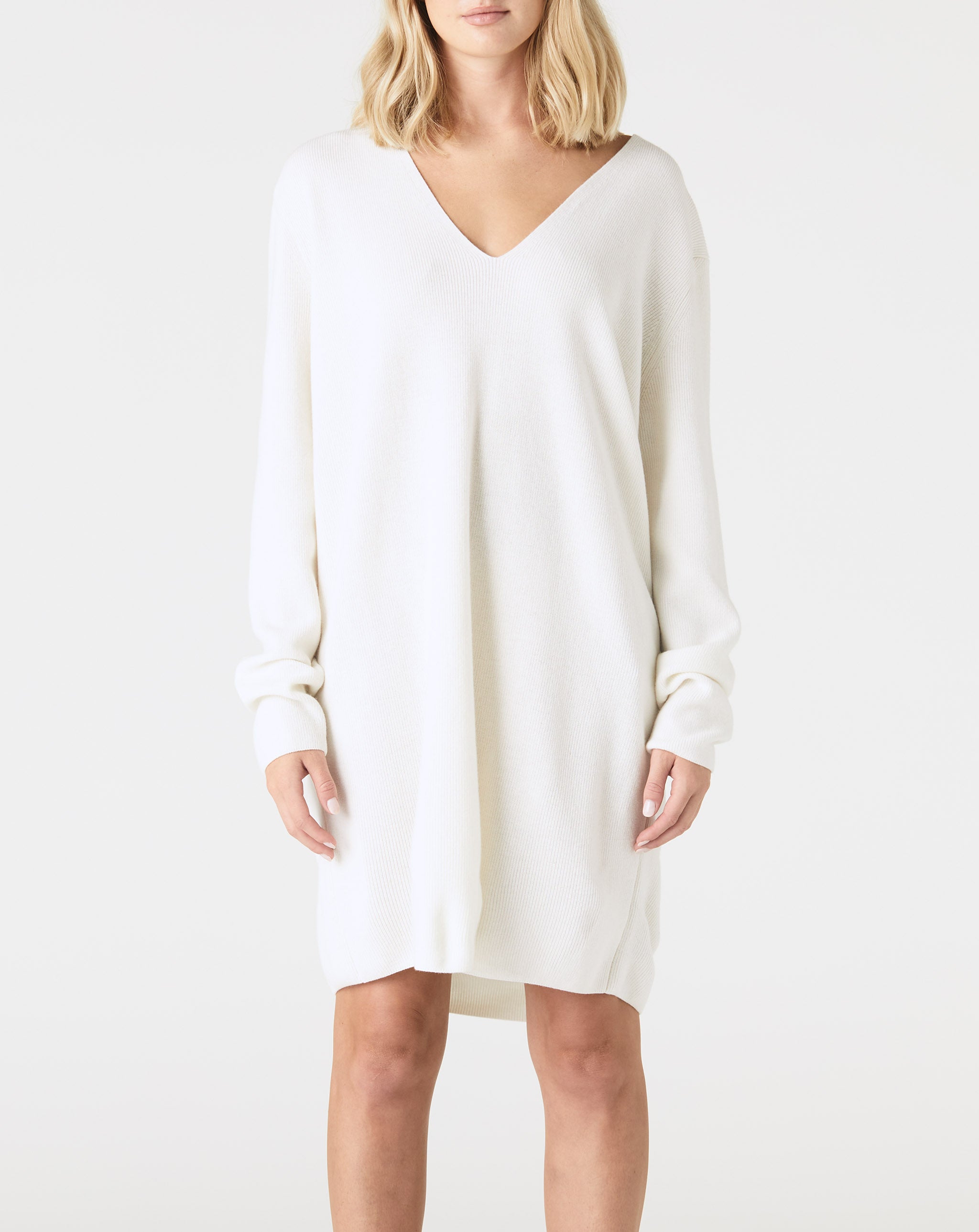 Cashmere Long Sleeve V-Neck Dress