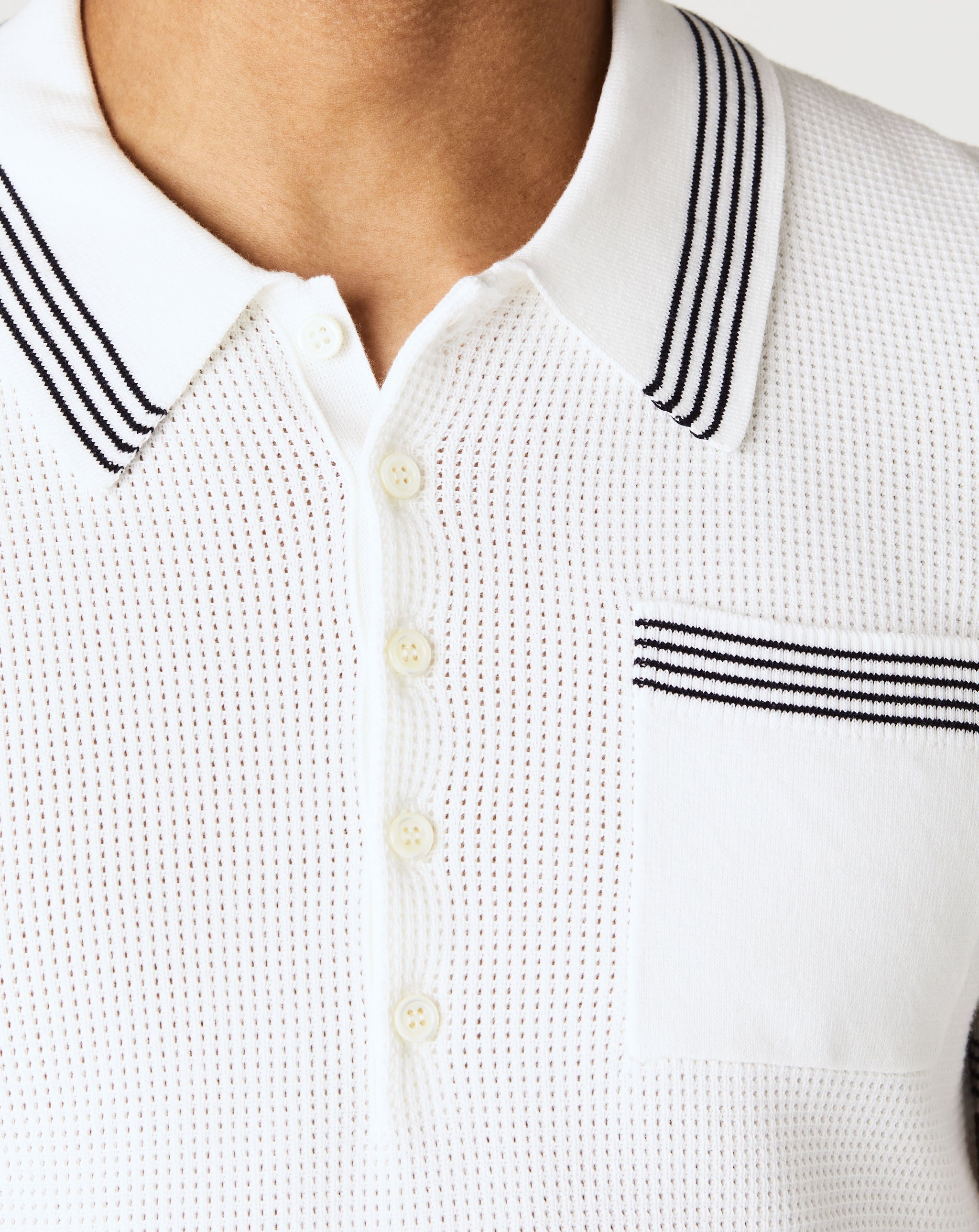 Open Waffle stitch Polo