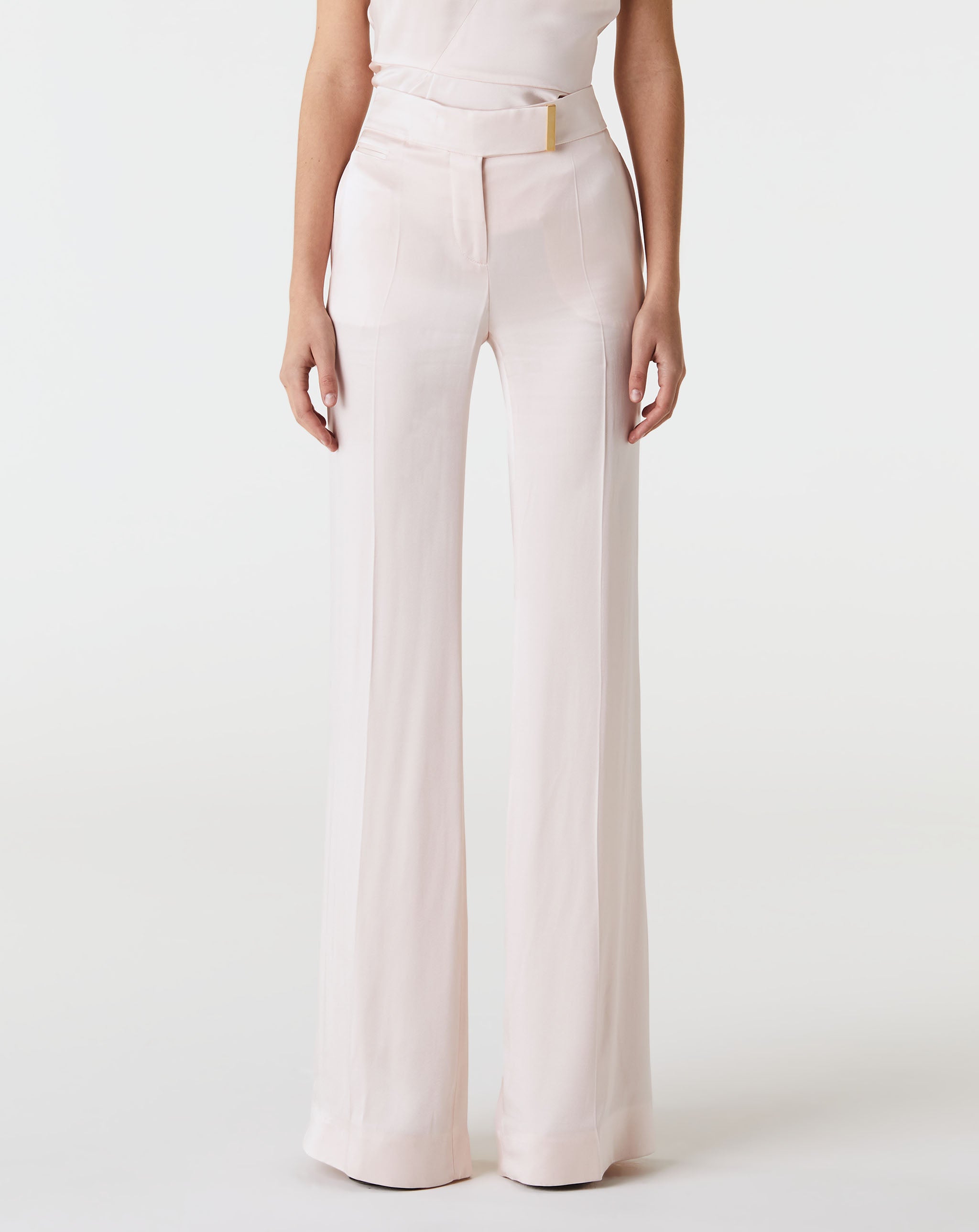 Fluid Double Face Satin Wide Leg Pants