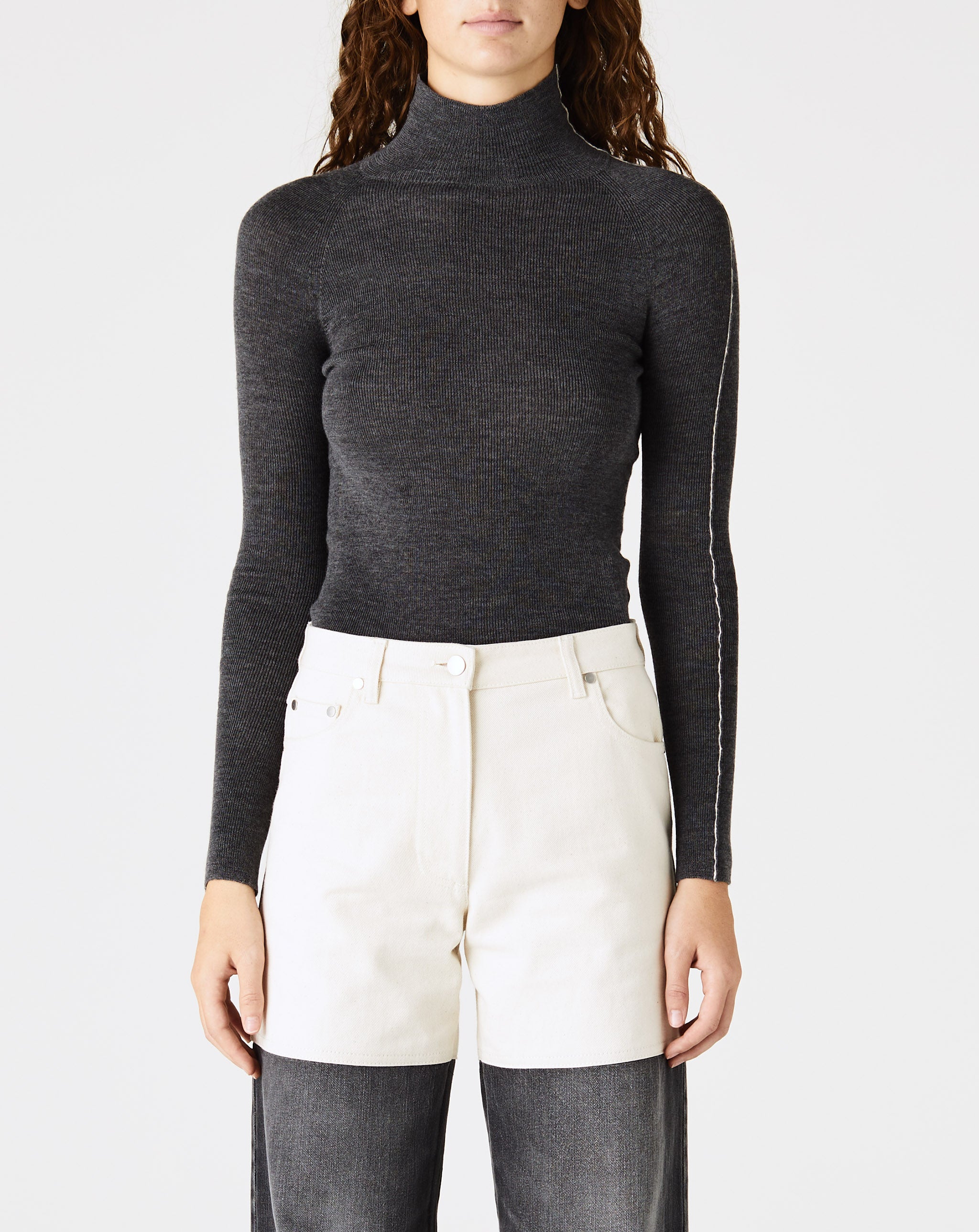 Combo Sleeve Turtleneck Sweater