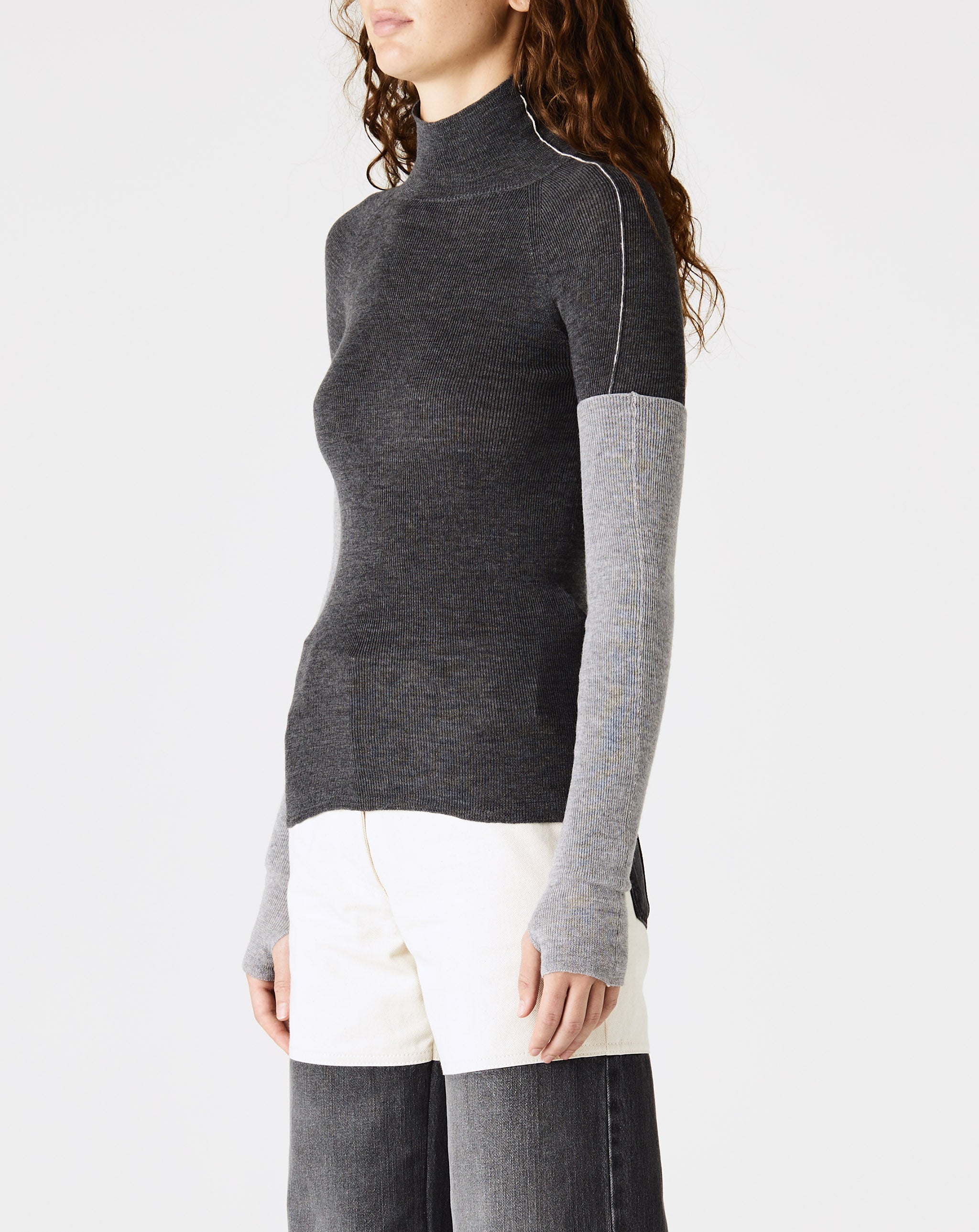 Combo Sleeve Turtleneck Sweater