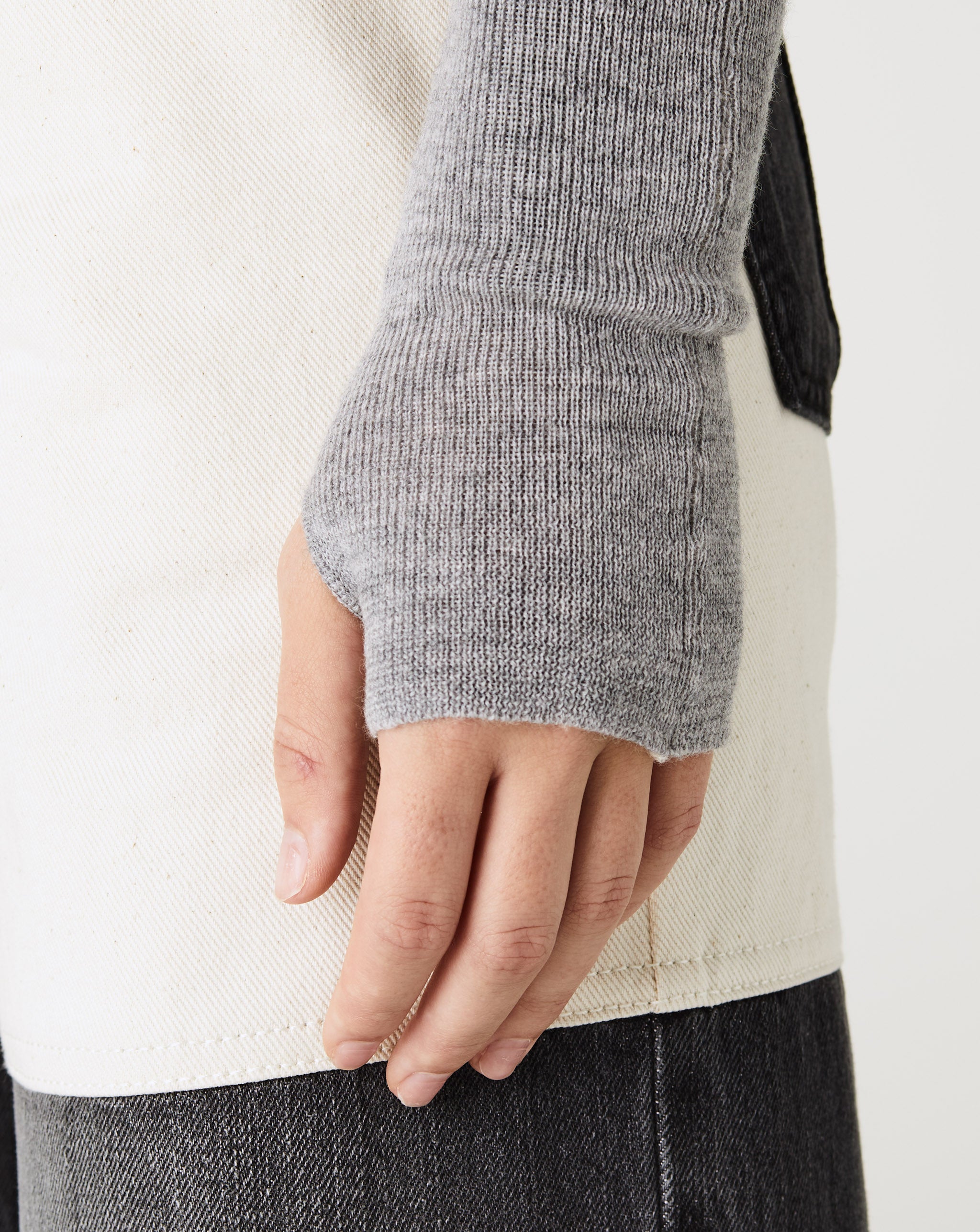 Combo Sleeve Turtleneck Sweater