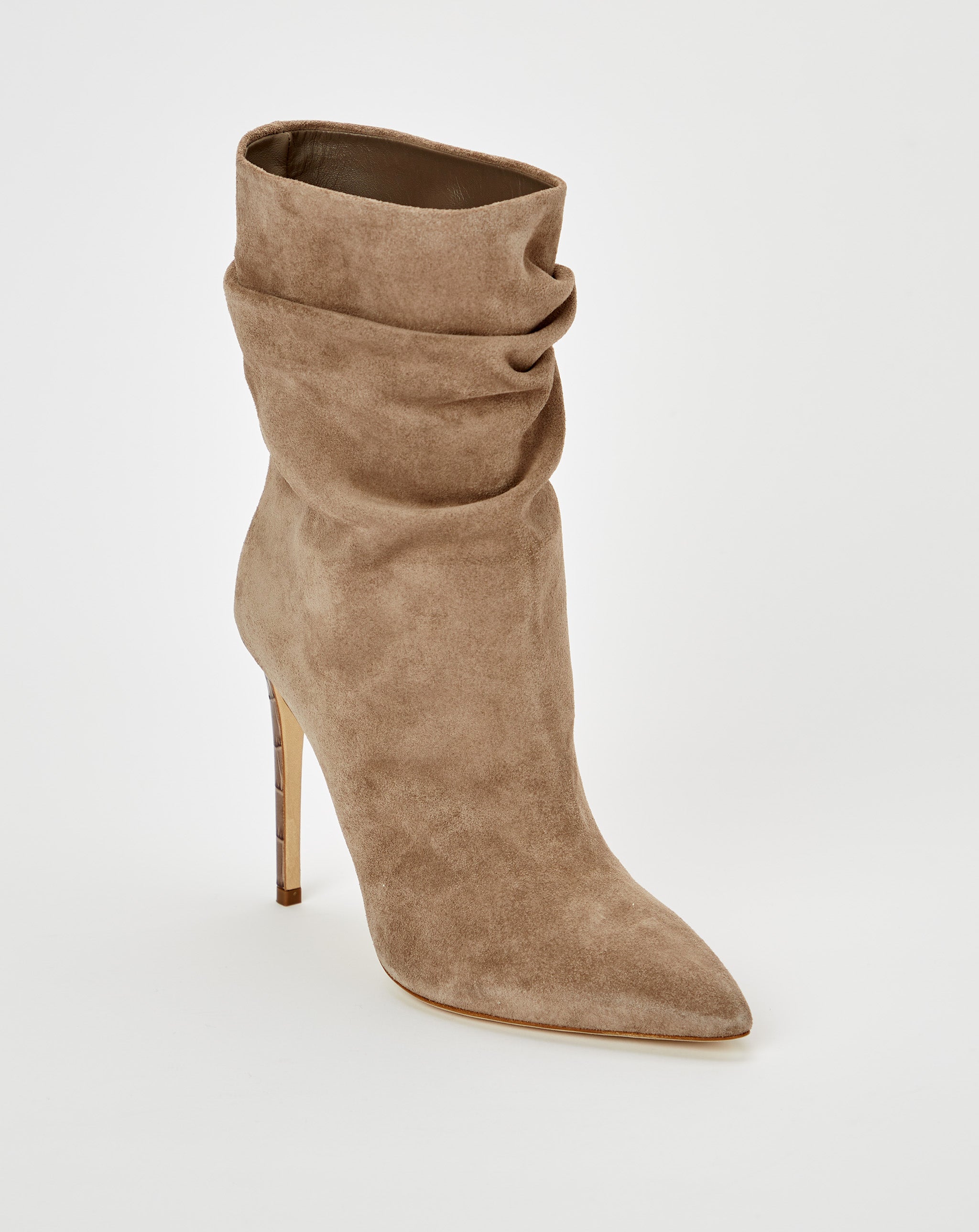 Cafe Suede Stiletto Slouchy Ankle Boot
