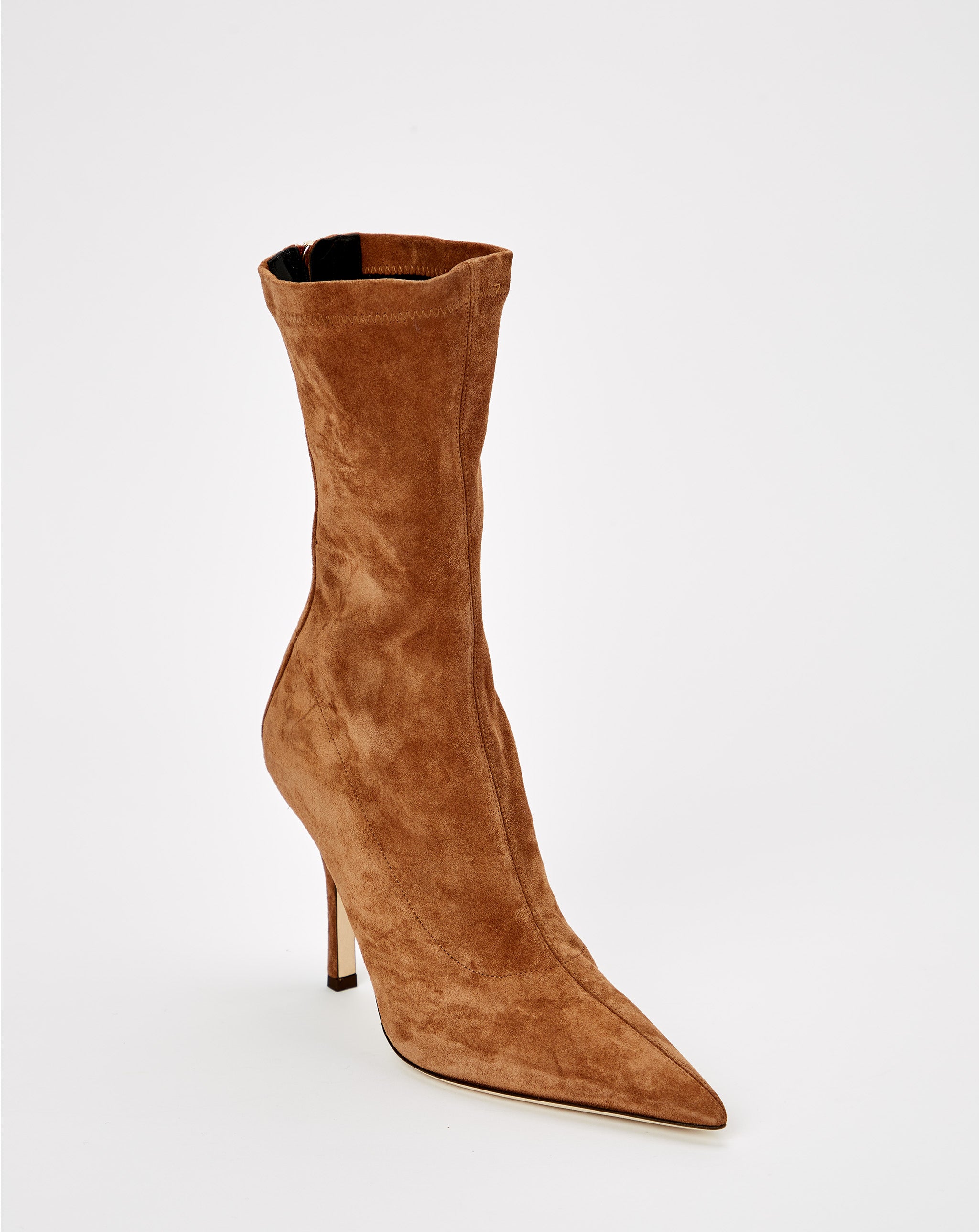 Calf Suede Stretch Mama Ankle Boot