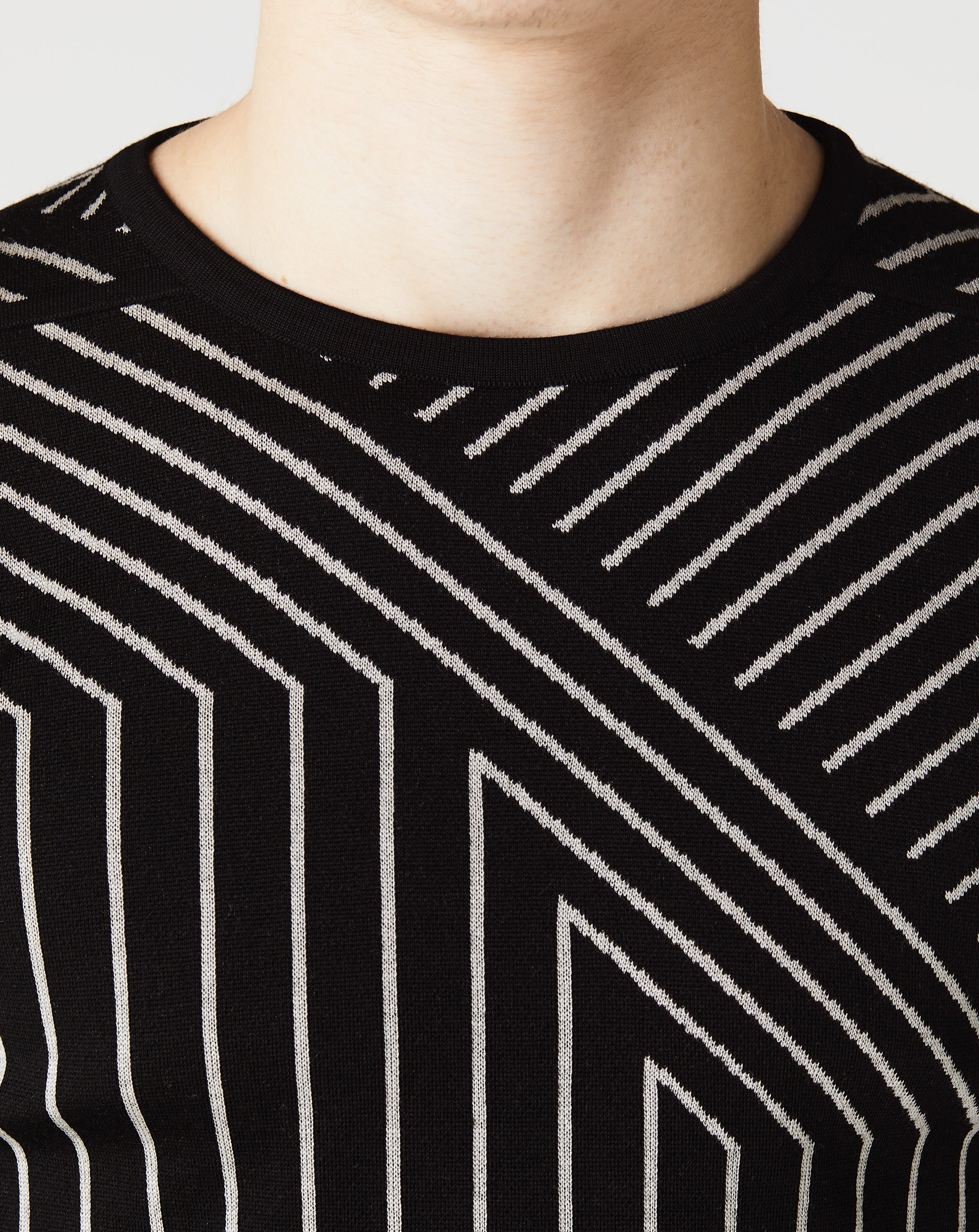 Cropped Level Round Neck Geo