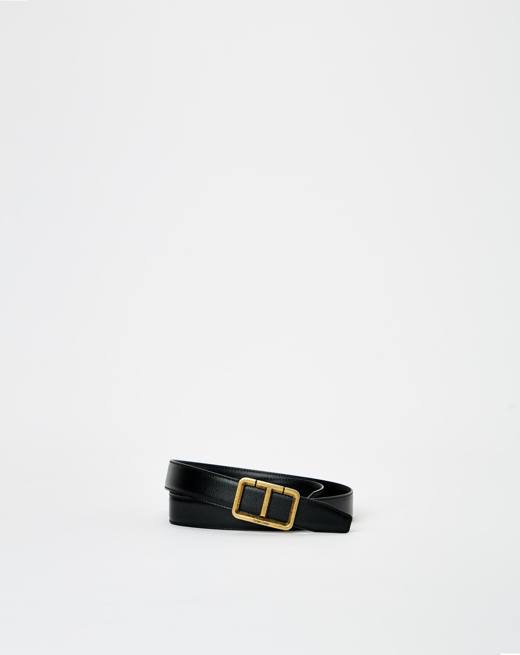 Leather T Belt Shiny Printed Goat