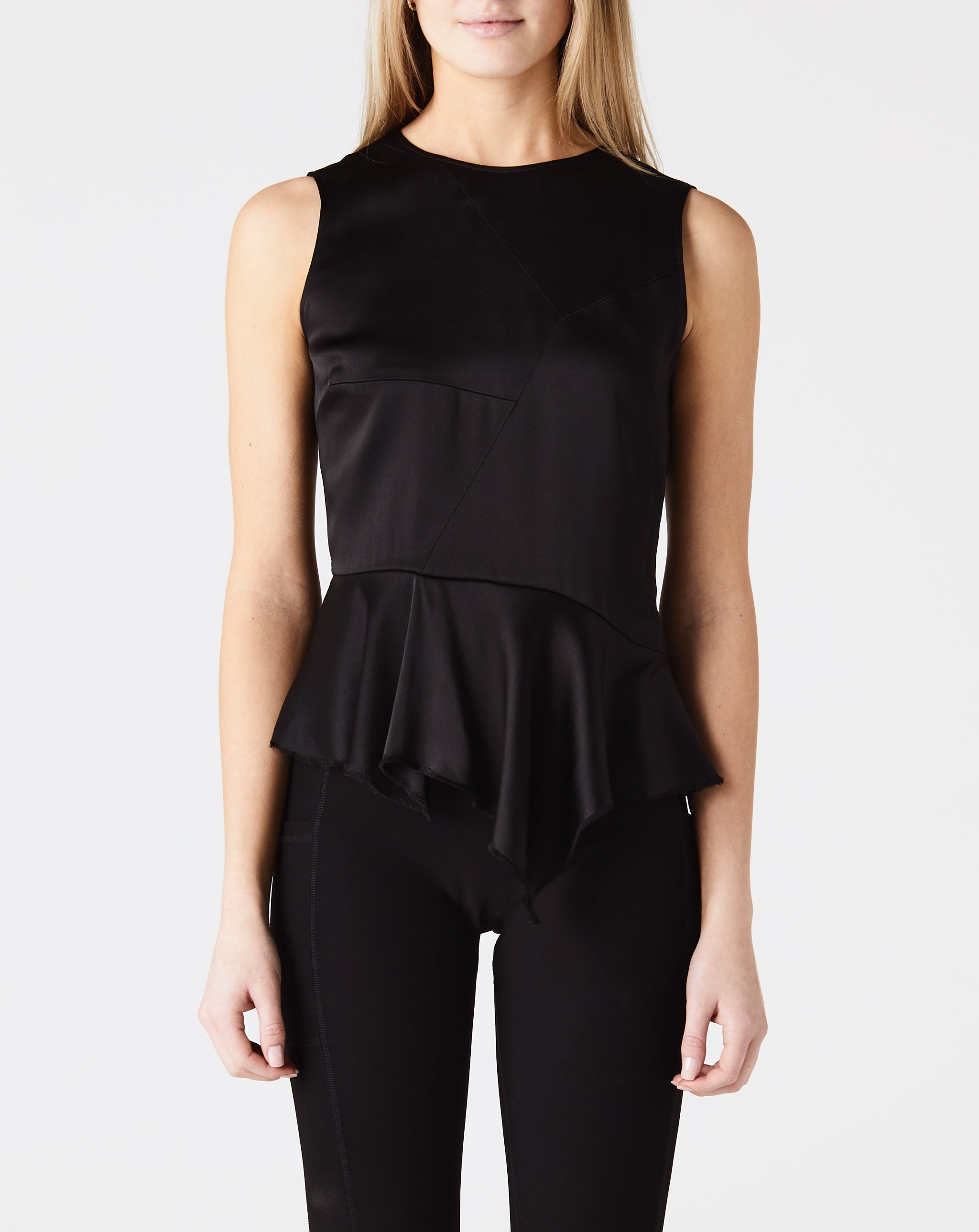 Fluid Double Face Satin Asymmetric Top