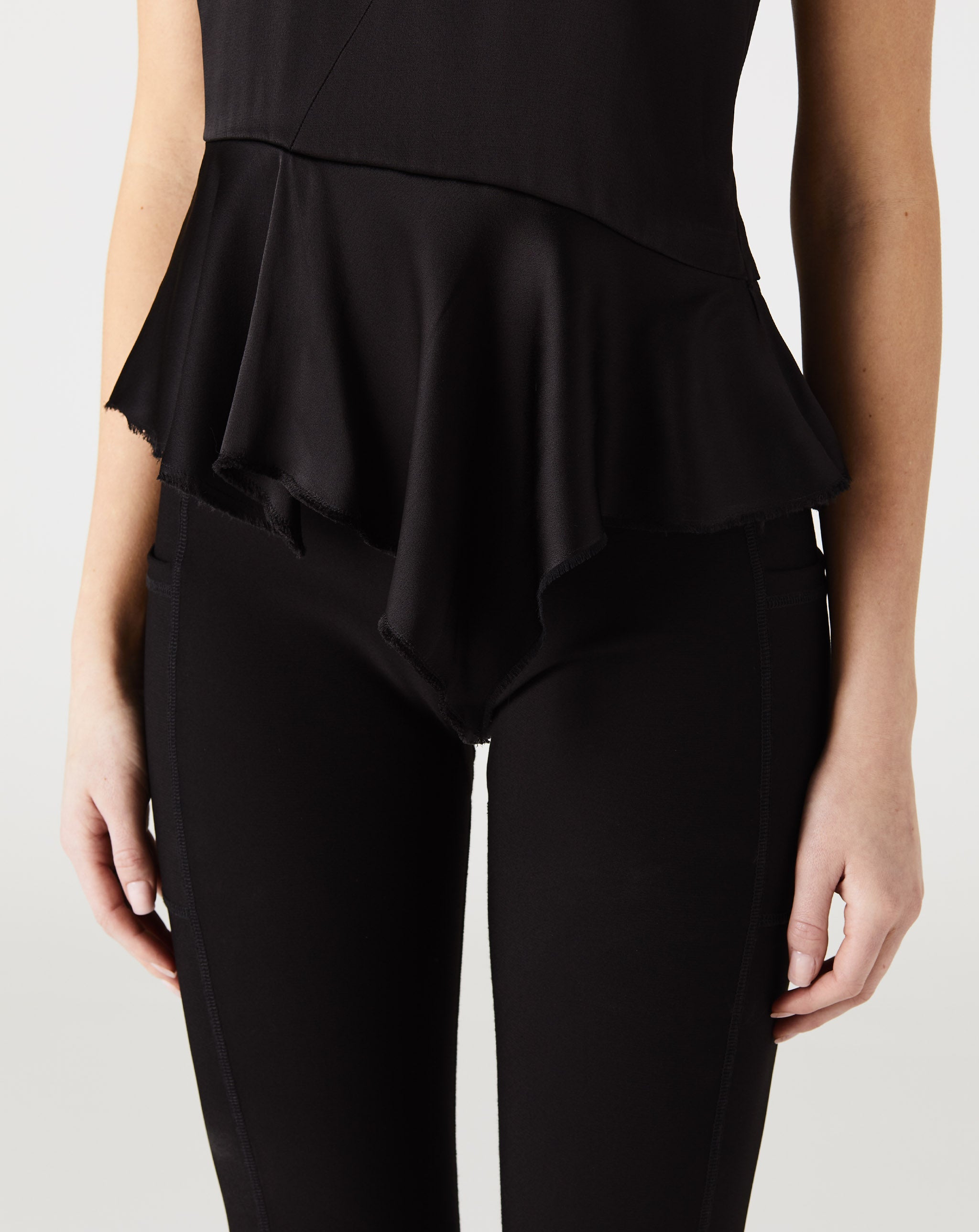 Fluid Double Face Satin Asymmetric Top